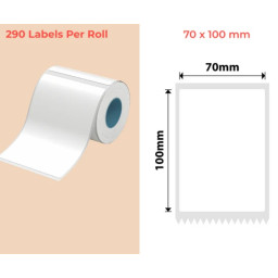 70*100 Polypropylene (water proof, tear proof and oil proof) thermal labels 290/roll